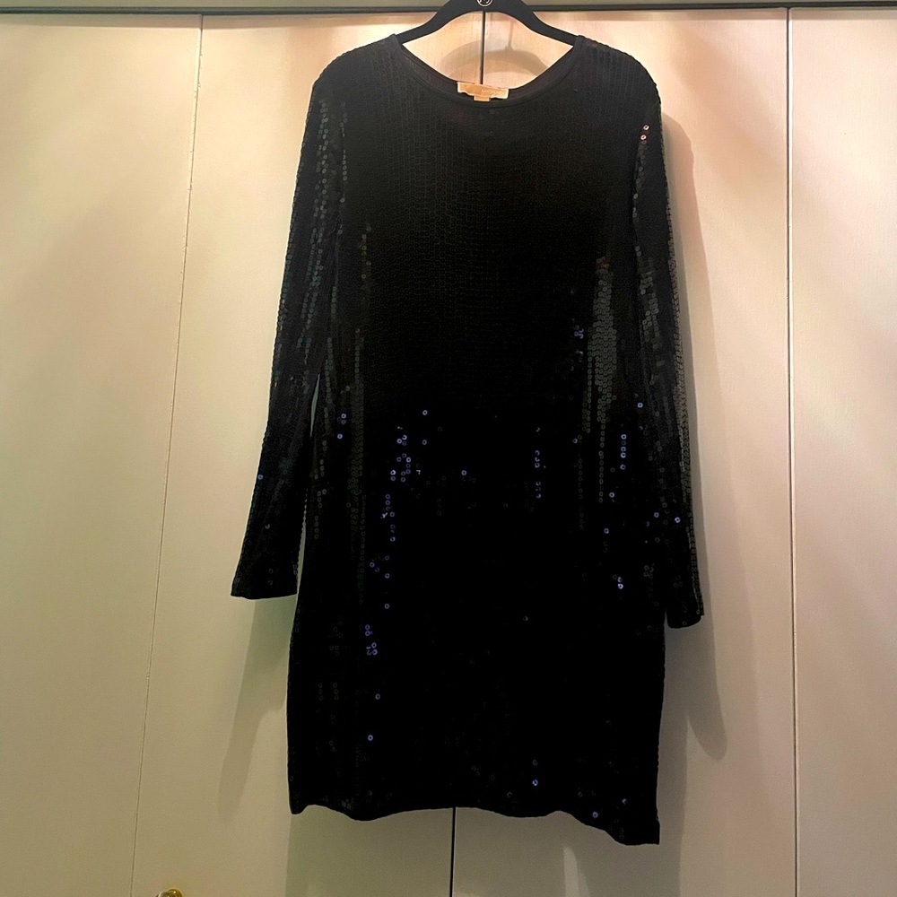 Sequined knit mini dress